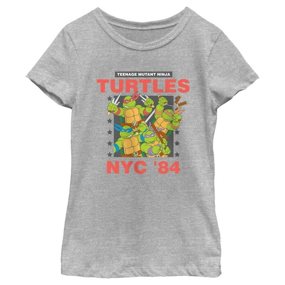Girl's Teenage Mutant Ninja Turtles NYC '84 Poster Graphic Tee Athletic Heather Small