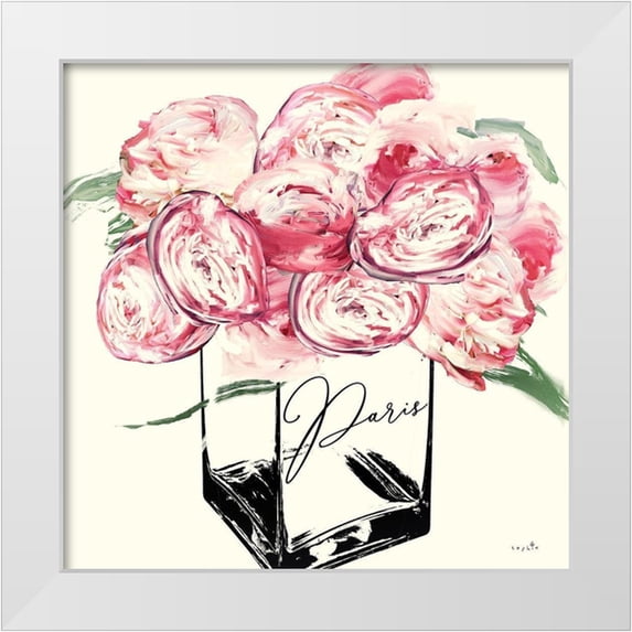 Sophie 6 26x26 White Modern Wood Framed Museum Art Print Titled - Paris Peonies