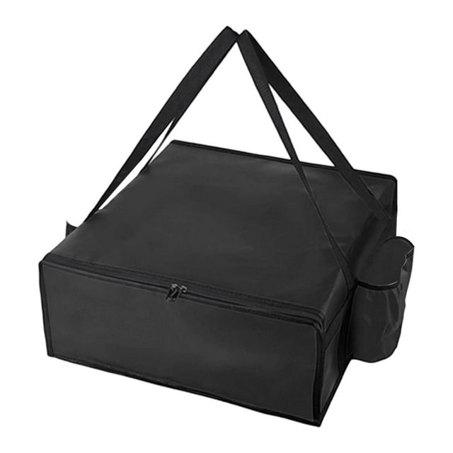 Bolsa térmica para pizza, calentador de pizza, ideal para uso comercial, compras, exteriores, impermeable, para viajes, catering, bolsa térmica para Negro L