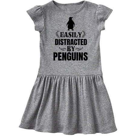 

Inktastic Easily Distracted by Penguins Gift Toddler Girl Dress