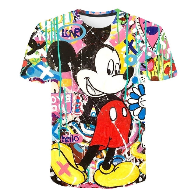 2023 dibujos animados verano Mickey Mouse camisetas ropa niñas serie Disney manga corta moda camisetas dibujos animados Casual Top Tee Shirt10T Gao Jinjia LED
