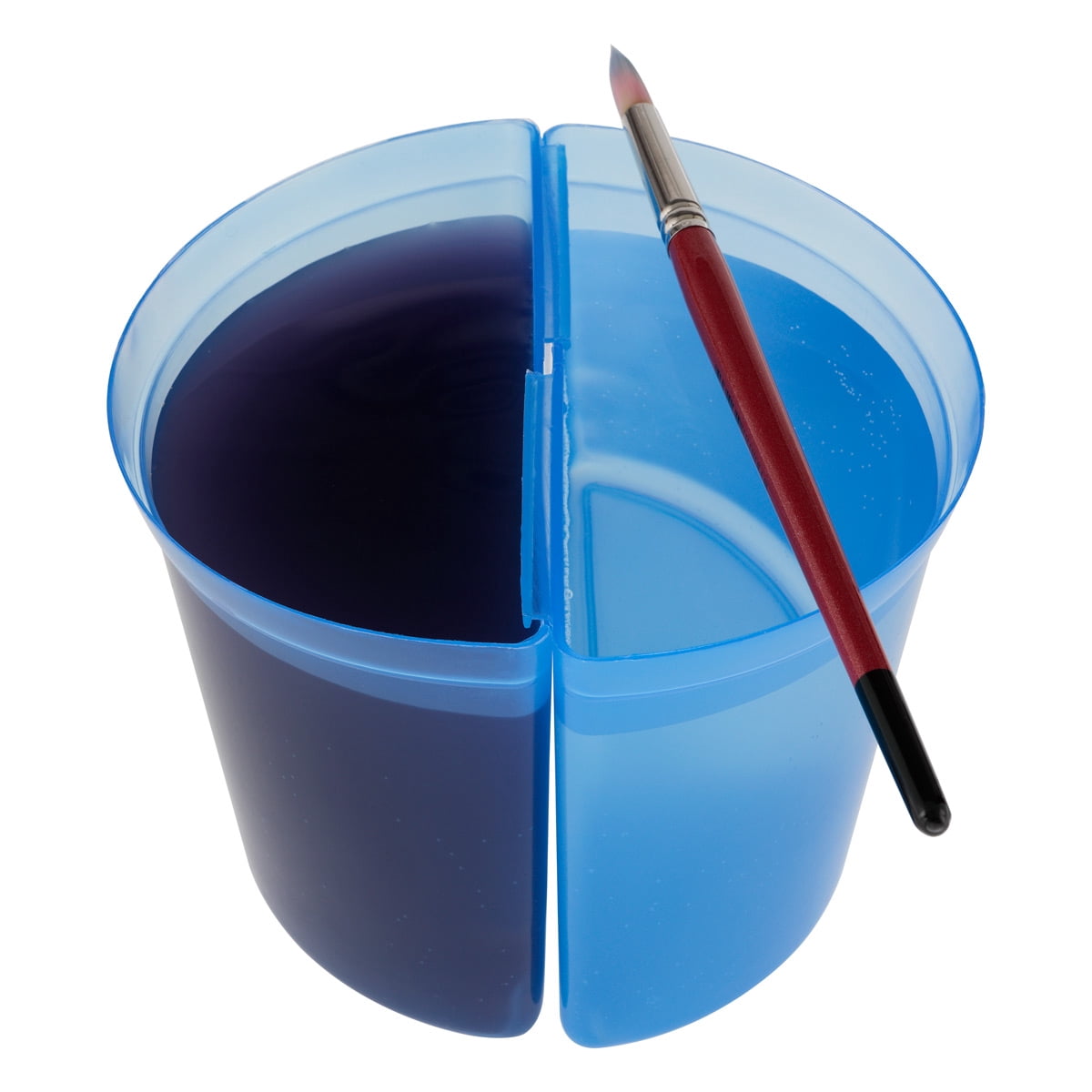 Creative Mark Dupre Art Brush Basin - 6.5" Paintbrush Water Bucket w/ Dual Half-Size Compartments, 12-Well Palette Plus 4 Interior, Deep Palette, Brush Holder Handle, Easy to Clean, Portable Design