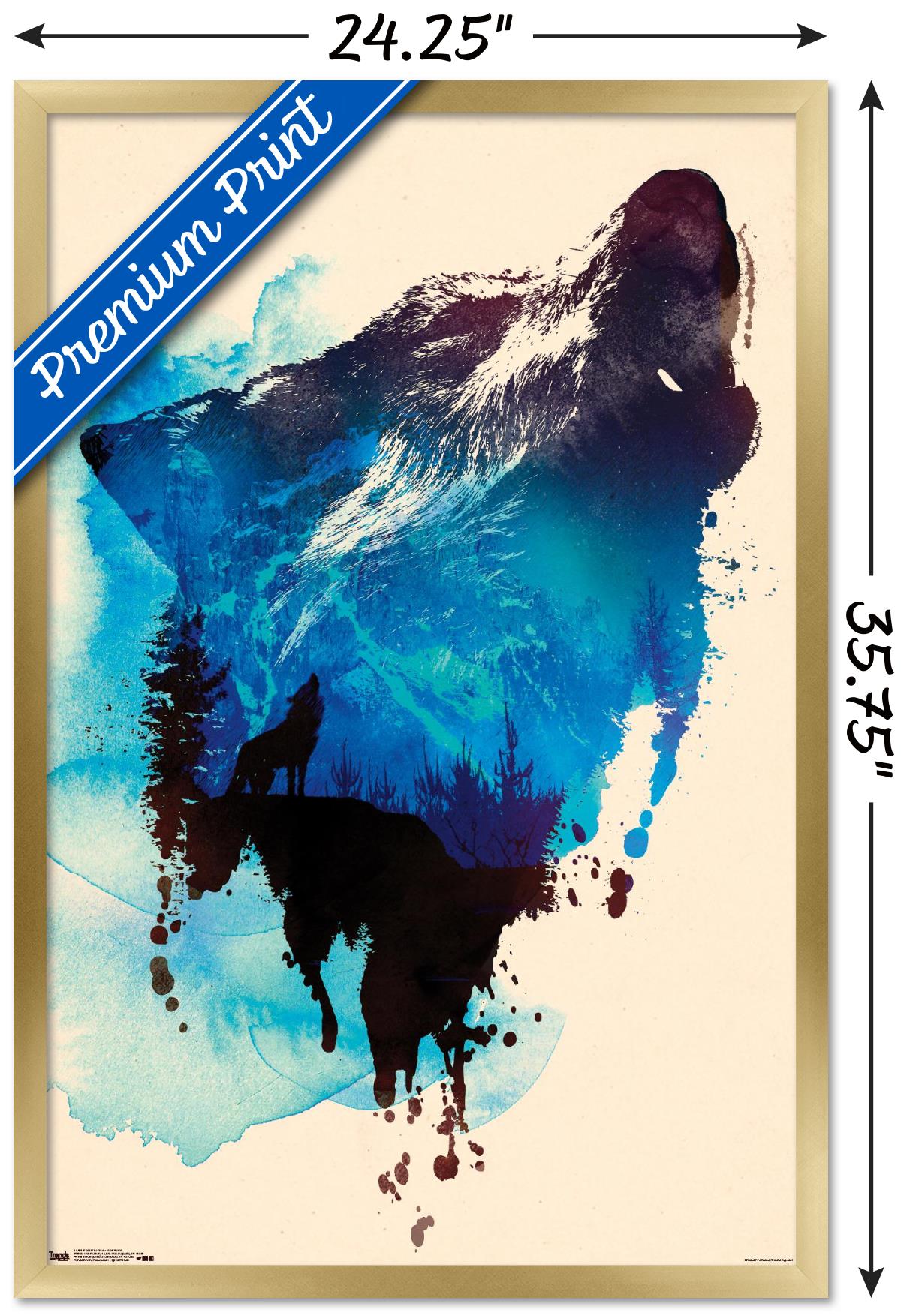 Robert Farkas - Wolf Paint Wall Poster, 22.375" x 34", Framed