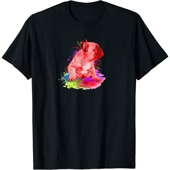 Water Color Puppy Painting Design, Dog lovers T-Shirt, Unisex T-Shirt for Men and Woman (Medium, Black)