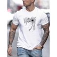 thumbnail image 2 of Men's Casual Crew Neck T-Shirt with Geometric Print - Lightweight, Comfortable Polyester Tee for Summer, CPU, Short Sleeve, Essential, 2 of 7