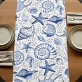 thumbnail image 5 of Table Runners 108 Inches Long Dress Scarves, Navy Blue Coastal Farmhouse Coffee/Dining/Kitchen Table Runner for Living Room, Nautical Ocean Shell Starfish Sea 13x108 Inch, 5 of 9