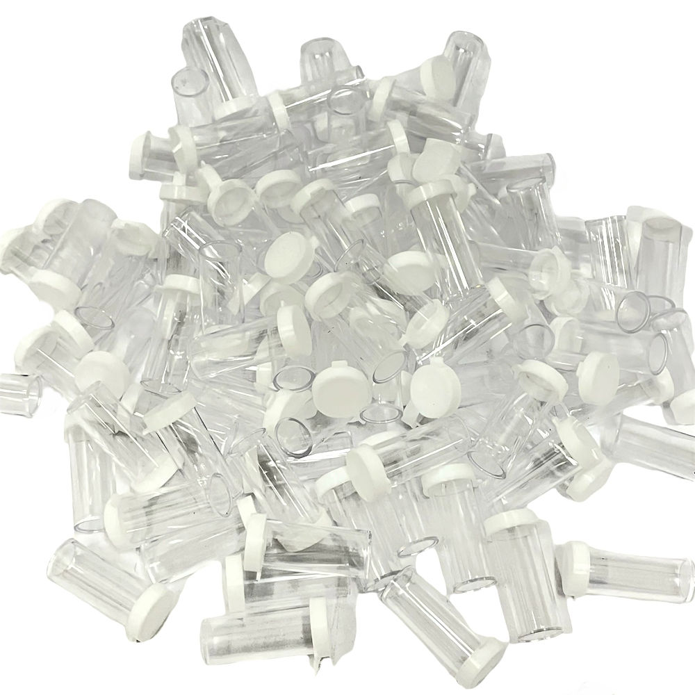 Clear Plastic Vials Containers with Snap Cap 13/4" x 3/4", 100 Pack