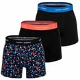 thumbnail image 1 of Happy Shorts Calzoncillos para Hombre, Paquete de 3 - Retro Jersey, Cintura con Logotipo Neon Colour Splashes XL (X-Large), 1 of 7