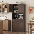 thumbnail image 2 of Huisuilinss Fluted Pantry Cabinet,Kitchen Pantry Cabinet,70" Tall Pantry Storage Cabinet With Countertop,Kitchen Hutch Cabinet With Doors And Drawer,Freestanding Cupboard For Dining Room Living Room, 2 of 7