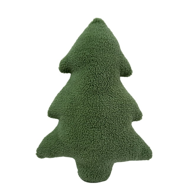 Naiovety El cojín de felpa con forma de triángulo verde para decoración navideña se puede regalar a la familia Juegos de cama diamante 40cm