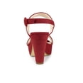 thumbnail image 2 of BLISSFUL STEP Mother's Day Women's Platform Heels Chunky Heel Slingback Open Toe Sandals Red 10, 2 of 7