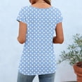 thumbnail image 5 of yillto Womens Short Sleeve Tops Summer Printed Crewneck Buttons Pullover Shirts Casual Dressy Tunic Blouses, 5 of 7