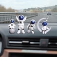 thumbnail image 3 of 4 piezas de estatua de astronauta, figura decorativa, estantería, figura de astronauta Blanco azul, 3 of 8