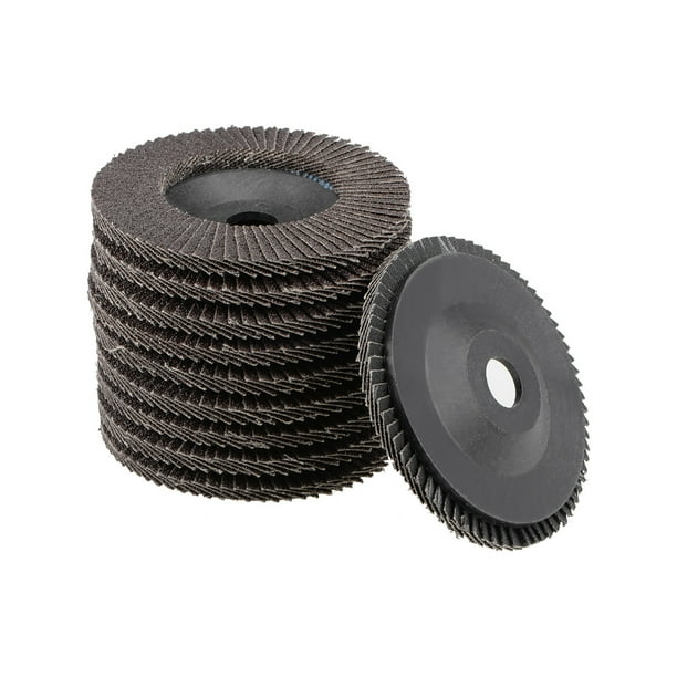 Disco de aletas 60 granos 4" x 5/8" rueda de molienda abrasiva disco de lijado de aletas óxido de aluminio 10 piezas
