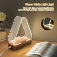 thumbnail image 3 of Lámpara de noche USB Lámpara de mesa triangular Luz de noche LED de madera maciza moderna, Lámpara de noche con luz nocturna para niños con lámpara de mesa recargable por USB para Bedro, 3 of 5