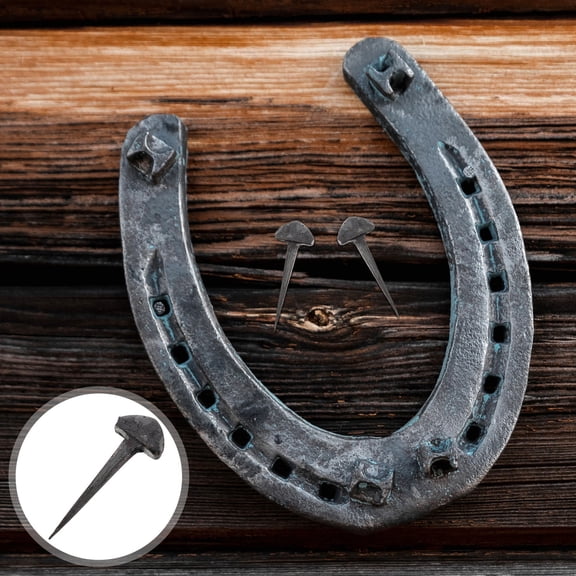 Nicehomfit 50Pcs Iron Horseshoe Tools for Equestrian Sports Hoof Protection