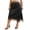 Black, variant on LMLYSoH Women Skirt Elastic Waist Lace Patchwork Irregular Hem Side Slit Casual Going Out Skirts