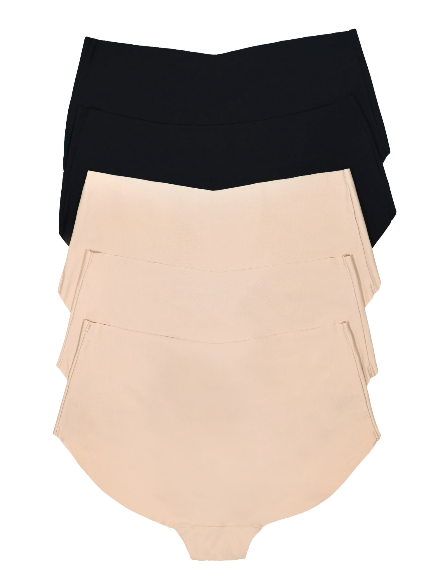 Joyspun Women's No Show Freecut Brief Panties, 5-Pack, Sizes XS-3XL