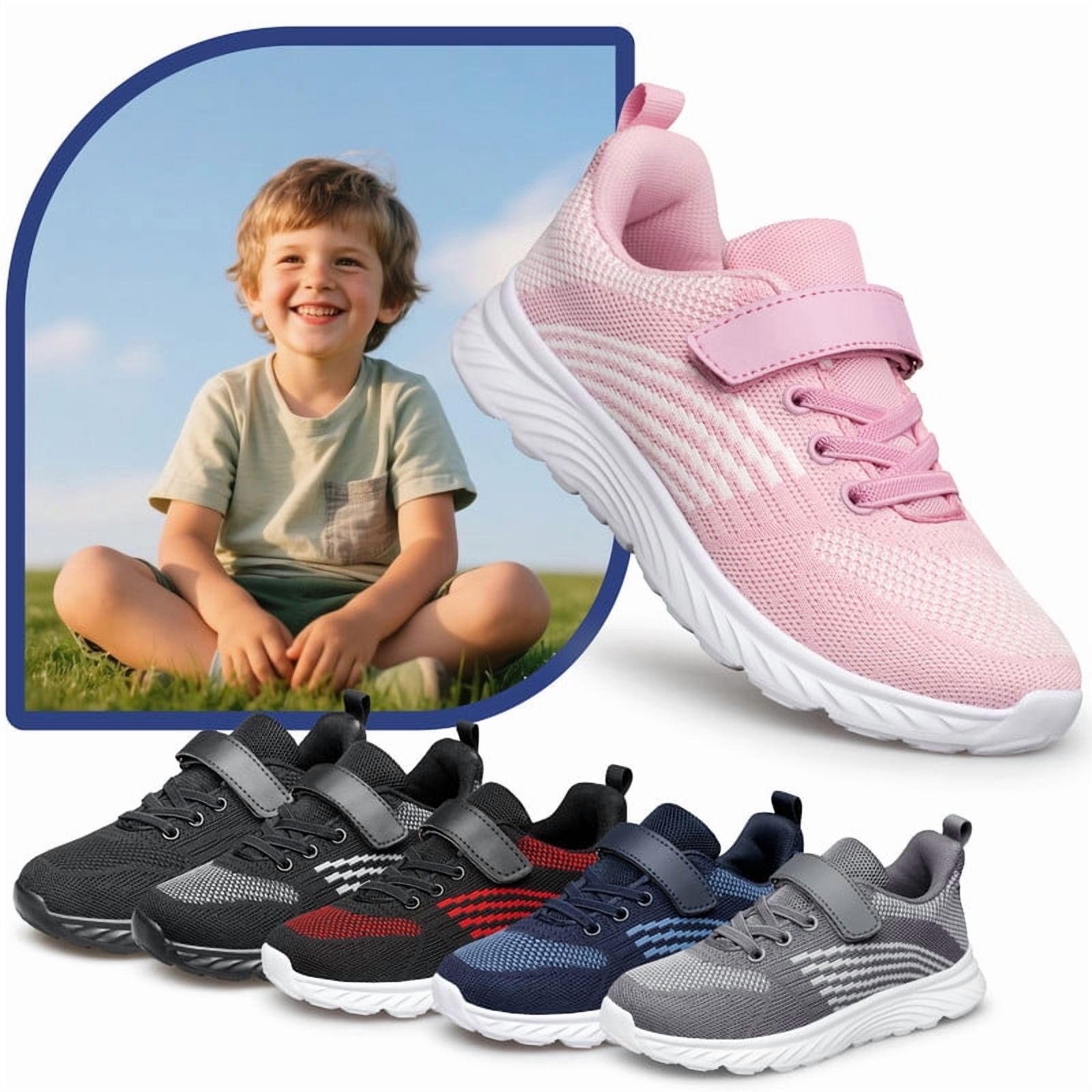 YHOON Girls' Lightweight Sneaker, Pink photo 2