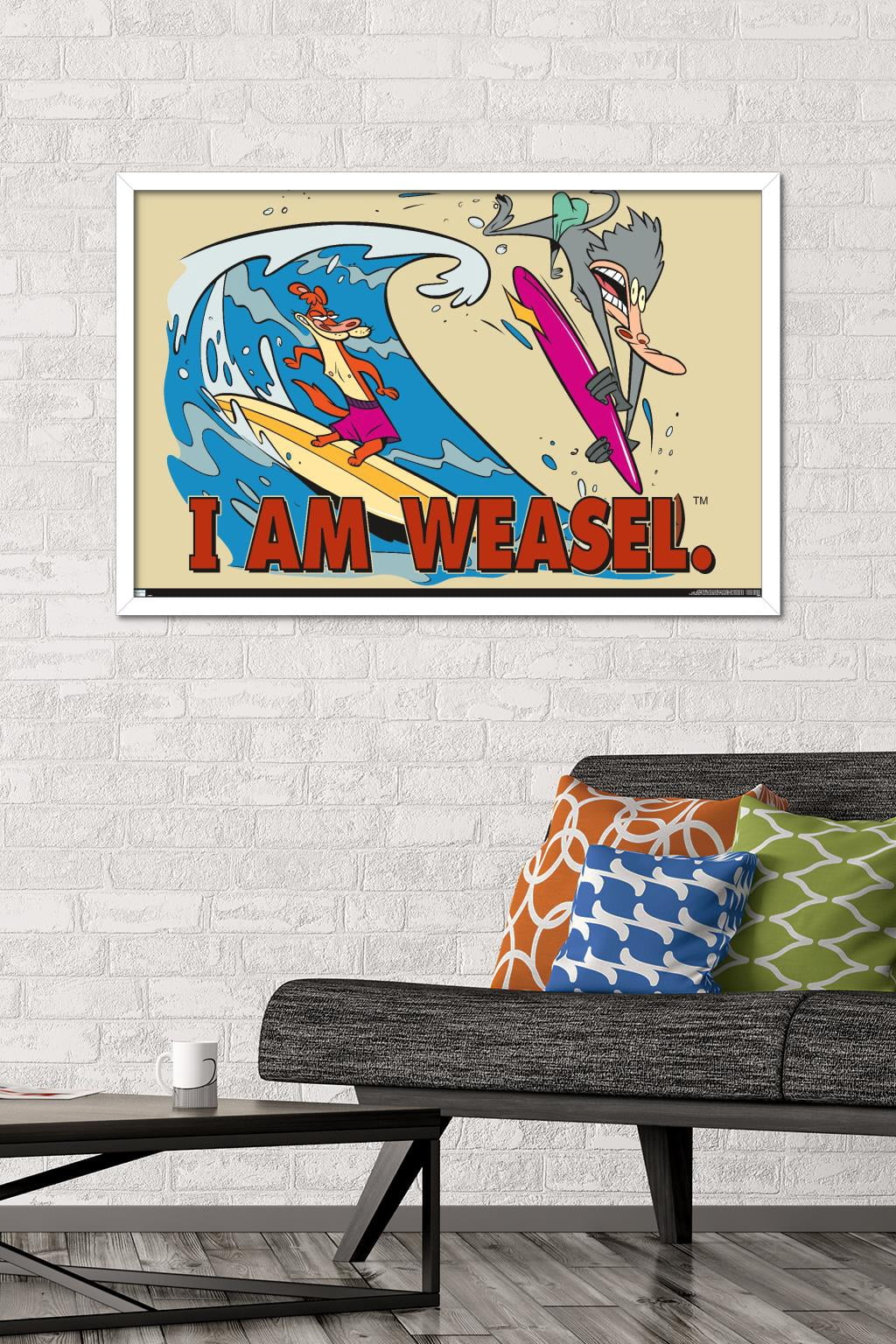 I Am Weasel - Surf Wall Poster, 22.375" x 34", Framed