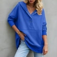 thumbnail image 2 of vigerkar Women's Casual Long Sleeve Sweatshirt Loose Henley Neck Pullover Tunic Tops Fashion Outfits (Blue, S), 2 of 9