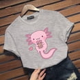 thumbnail image 5 of Camiseta Kawaii con estampado gráfico Axolotl para mujer, blusa informal de manga corta con cuello redondo, Tops Y2K, novedad, 5 of 5