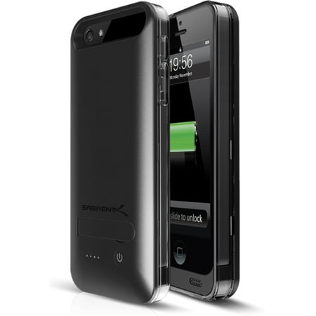 Sabrent Apple iPhone 5/5S Rechargeable 2400mAh Extended Battery Case - (Best Iphone 4 Battery Extender)