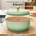 thumbnail image 6 of Ktaxon 6 Quart Enameled Cast Iron Dutch Oven with Upgraded Textured Handles Pre-Seasoned Cookware, Induction & Oven Safe up to 500°F, Green, 6 of 13