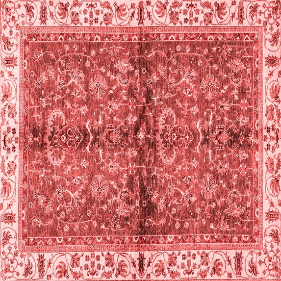 Ahgly Company Indoor Square Oriental Red Traditional Area Rugs, 4' Square