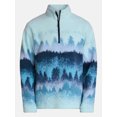 thumbnail image 5 of No Boundaries Mock Neck Quarter Zip Fleece Graphic Print Pullover, Men’s XS-4XLT, 5 of 5