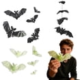 thumbnail image 6 of Glow in The Dark Halloween Bats, 5 Assorted Size Hanging Bats with Attached Ropes, Long Lasting Luminous Spooky Bat Decorations for Indoor and Outdoor Halloween Party Decor, Yard, 6 of 8