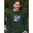 thumbnail image 2 of Colorful Corgi Bandana Portrait Sweatshirt Men -Image by Shutterstock, Male Medium, 2 of 4