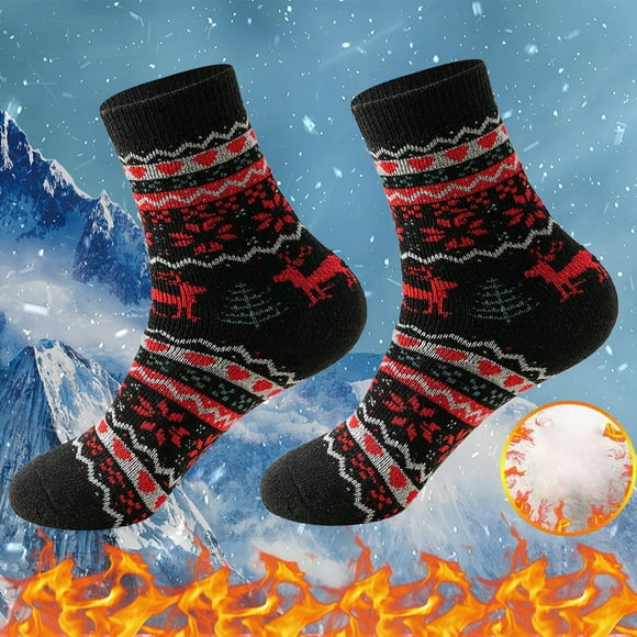 siminseming Christmas Socks Winter New Christmas Pattern Thickened Warm Middle Socks Personalized Fashion Socks Thick Thread Women's Socks Clothing Shoes & Accessories