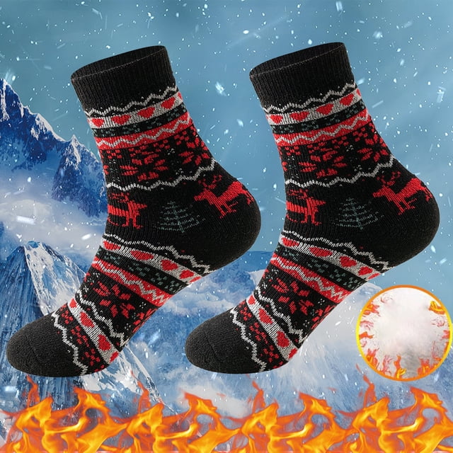 Winter New Christmas Pattern Thickened Warm Middle Socks Personalized Fashion Socks Thick Thread Women's Socks