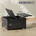 thumbnail image 3 of HOMCOM Table Basse à Plateau Relevable avec Compartiment Caché, Grain de Bois Noir, 3 of 10