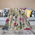 thumbnail image 2 of COMIO Wildflowers Floral Throw Blanket Colorful Watercolor Poppy Cornflower and Chamomile Decorative Soft Warm Cozy Blanket Plush Throws ​Blankets, 2 of 6