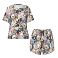 thumbnail image 4 of Naloa Rose Flowers Women's Short-Sleeved Pajama Set, Loungewear, Summer pajamas, Breathable Cozy - 3X-Large, 4 of 9