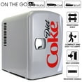 thumbnail image 5 of Coca-Cola Diet Coke 4L Cooler/Warmer w/ 12V DC and 110V AC Cords, 6 Can Portable Mini Fridge, Personal Travel Refrigerator for Snacks Lunch Drinks Cosmetics, Desk Home Office Dorm, Gray, 5 of 7