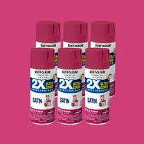 6 Pack, Magenta Rust-Oleum American Accents 2X Ultra Cover Satin Spray Paint-327949, 12 oz