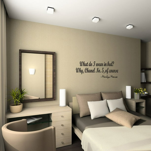 What Do I Wear In Bed Wall Quote Decal Marilyn Monroe Bedroom