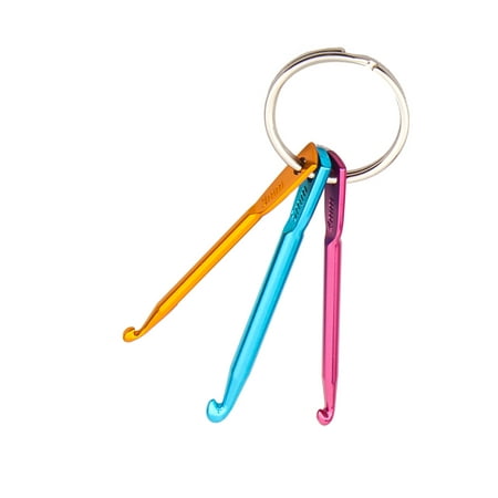 3 Sizes in 1 Set Portable Travel Home Use Crochet Hook Aluminum Keychain Metal Hook Multicolor Crafts Knitting Needles Weave Sewing Cross