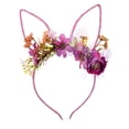 thumbnail image 4 of Diadema con orejas de conejo de Pascua, accesorio para disfraz de fiesta de Pascua de Navidad Rosado y morado, 4 of 9