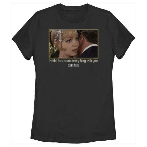 Women's The Great Gatsby I Wish I Had Done Everything With You  Graphic Tee Black X Large