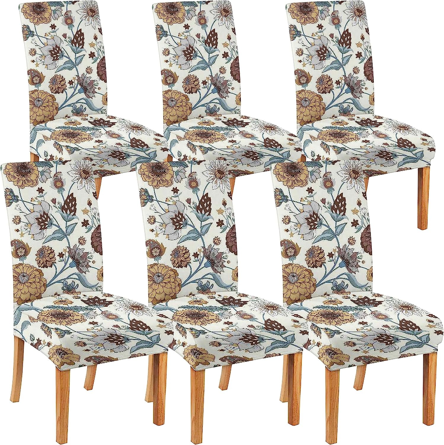 Oversize Vintage Chair Covers for Dining Room Set of 6,Large Stretch