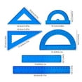 thumbnail image 2 of 6PCS Transparent Math Set Plastic Rulers Set Protractors Triangle Measuring Tool, 2 of 8