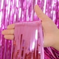 thumbnail image 4 of Xiao Hua Juego de 2 cortinas de borlas azules para decoración de fiestas, con borlas de aluminio, ideales para cumpleaños, bodas, fiestas navideñas y fondos de fotos. 39,37 x 78,74 pulgadas., 4 of 5