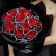 thumbnail image 5 of Xiao Hua Papel de embalaje con borde de perla, material de ramo de hilo ondulado plegado, malla de flores para envolver flores, arte floral, 4 metros de largo (rojo), 5 of 5