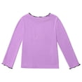 thumbnail image 5 of GYRATEDREAM Girls Lettuce Trim Basic Cute Cat Print Tee Shirts Casual Blouse Tops for 1-8T, 5 of 11