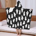 thumbnail image 5 of Black Halloween Ghosts with Boo Hooded Bath Towel，50"x30" for Ages 3 To 12 Kids, Quick Dry Lightweight Soft Microfiber Hood Beach Towel Cover Up for Kids, 5 of 7