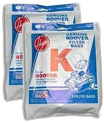 6 Hoover 4010028K Type K Spirit Canister Vacuum Paper Bags Genuine 